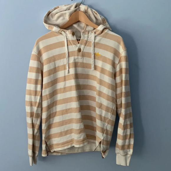 Adidas originals nice knitted stripped hoodie size medium 100% cotton - Picture 3 of 11